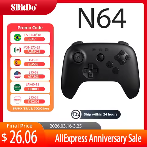 8Bitdo N64 Bluetooth Controller for Analogue 3D, Switch, Windows, and Android Gaming Wireless Gamepa
