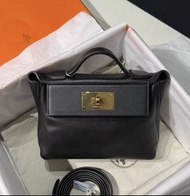 Hermes /愛馬仕 黑金 mini 2424 U刻