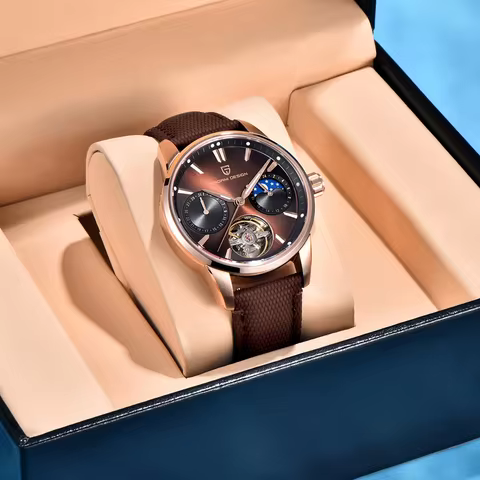 PAGANI DESIGN PD-YS021 Automatic Men's Watch 41MM Leather Stainless Steel Business Wrist Watch for M