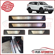 Proton X70 X-70 Chrome Stainless Steel Blue Led Door Side Sill Step Plate