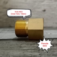 M22 Male Adapter (Inner Hole: 14mm) to Male M22 (Inner Hole: 15mm)