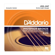 D'addario Acoustic String Phosphor Bronze Guitar Strings Original EJ15 EJ16 EJ17 EJ26