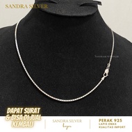 Italian glass necklace 925 silver plated white gold 925 silver necklace