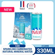 evian Sparkling Can Natural Mineral Water Multipack (4 x 330ml)