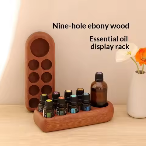 3/9 Grids Wood Essential Oil Storage Rack For Beauty Salon Essential Oil Storage Boxes Essential Oil