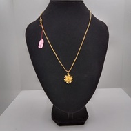 HeyKyo - Kalung Wanita Dewasa Emas Muda 6.0 Gram Model Italy Liontin Bunga Melati Lapis Emas Kadar