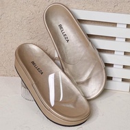 Sandal Belleza Wanita Sera Wedges Tinggi 5cm Casual Sendal Platform Bellezza Santai Slop kaca Belezz