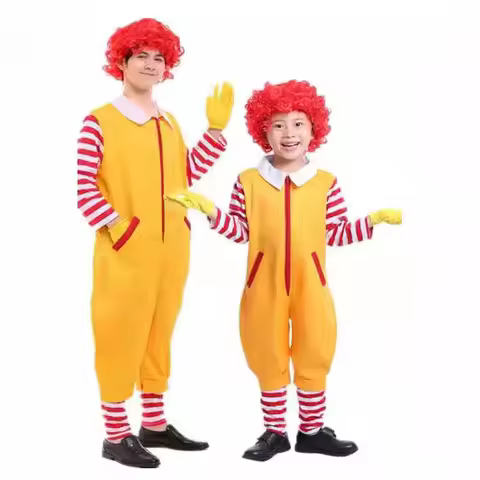 McDonald Cosplay Costume Ronald Masquerade Party Halloween Party Funny Costume Stage Clothes