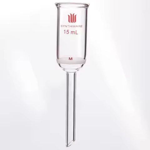 SYNTHWARE Bush funnel, Filter funnel, Buchner, Capacity 2mL 5mL 10mL 15mL, With sand board, Borosili