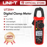 UNI-T UT204+ Digital Clamp Meter DC AC Current Voltage Ampere NCV Ohm Tester Multimeter 6000 Counts