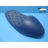 CAFE RACER STYLE SADDLE SEAT BLUE & WHITE STITCH For YAMAHA SR400 SR500 // Car Thread