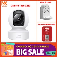 [ GENUINE TAPO] Super Economical Combo Tapo C222 4M WiFi Camera + L Stand + Hiksemi Memory Card (64G