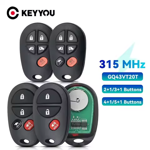 KEYYOU 1PCS NEW Remote Control Key For Toyota Sienna Highlander Sequoia Tacoma Tundra GQ43VT20T 315M