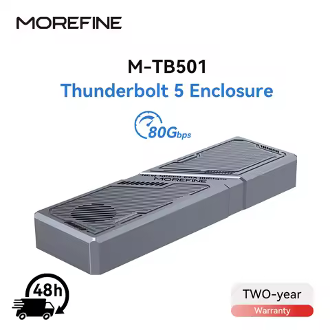MOREFINE M-TB501 Thunderbolt 5 (80Gbps)Intel JHL9480 Portable SSD Enclosure External Drive, Ultra Fa