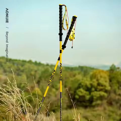 AONIJIE Carbon Fiber Trekking Poles Climbing Hiking Stick Lightweight Folding Mountaineering Walking