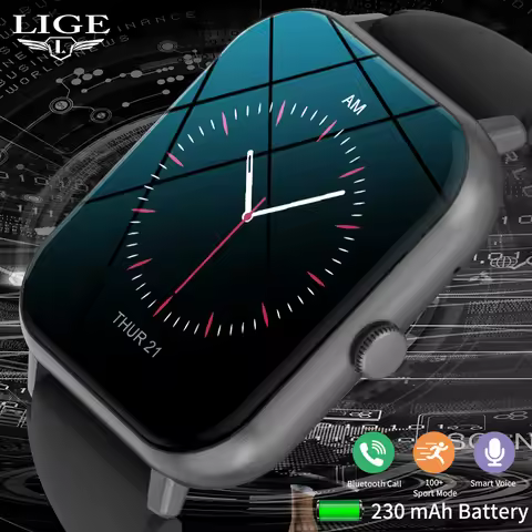 LIGE 2025 Bluetooth Calling Smart Watch For Men Women Full Touch Screen Sports Fitness Watch Man Sma