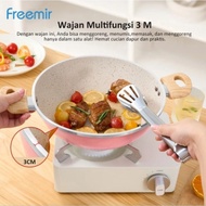 Freemir 26Cm Wok Pan Non-stick Glass Lid Pan Aluminum Wok Pan A23401