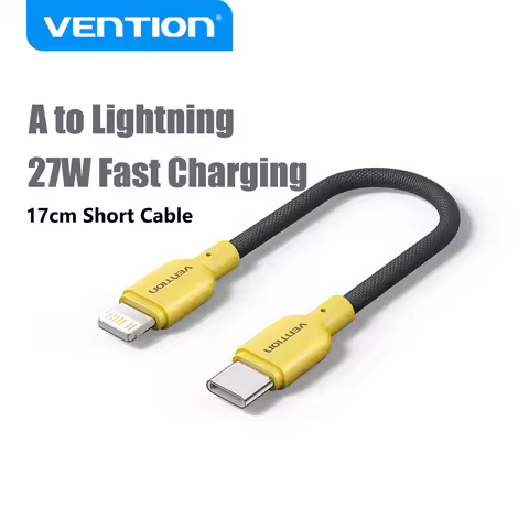 Vention Short USB C Cable 27W Fast Charger Cable for iPhone 14 13 Type C to Lightning Cable 17cm Sho