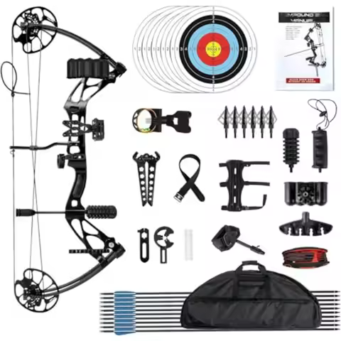 Compound Bow and Arrow Set 30-70 lbs for Adult Adjustable Hunting Compound Bow Archery with Limbs Ma