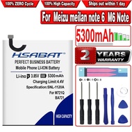 HSABAT BA721 5300mAh Battery for Meizu meilan note 6 battery M6 Note M721Q M721H M721L Batteries
