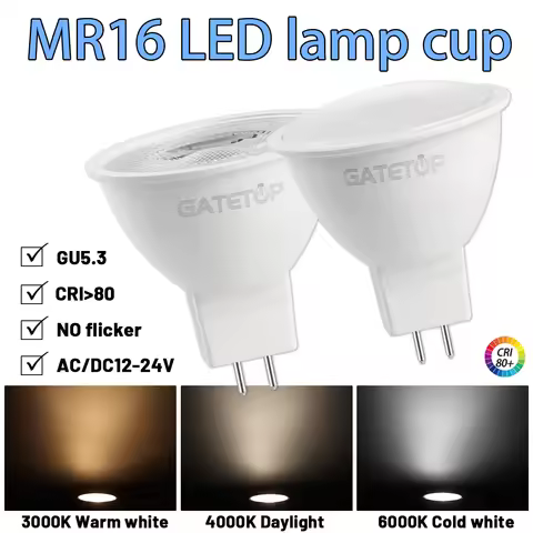 12pcs LED Bulb MR16 Spotlight GU5.3 AC DC 12V 24V 120degree 38degree 7W 700lm 3000K 4000K Bombillas 