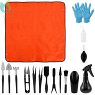 Repotting Mat with 14 Mini Garden Tools Waterproof Potting Tray Foldable Plant Potting Soil Mat Tray Portable Square Gardening Mat Succulent Tools Kit SHOPQJC9348