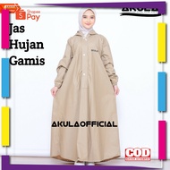 [PREMIUM Thick MATERIAL] AKULA GAMIS RAINCOAT, Best Women's RAINCOAT By AKULA Anti Seepage Mocca