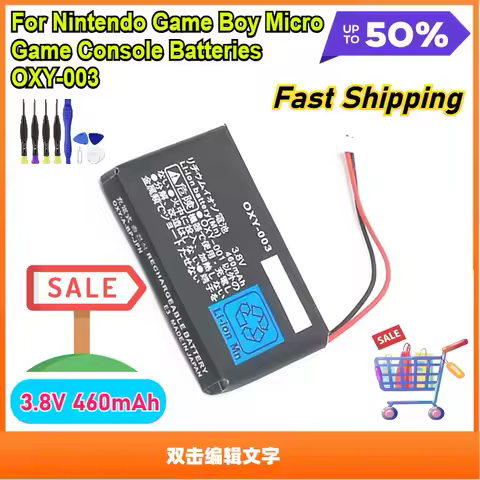 OXY-003 3.8V 460mAh Rechargeable Battery for Nintendo GBM Game BoyMicro Controller Fast Shipping
