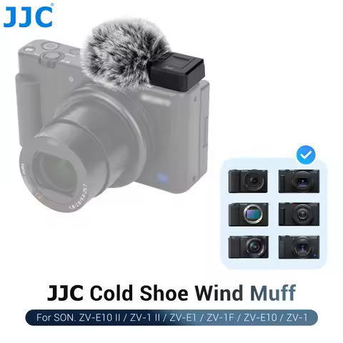 JJC Cold Shoe Wind Muff for Sony ZV-E10 II ZVE10 ZV-1F ZV1F ZV-1 II ZV1 ZV-E1 ZVE1 Vlog Camera Light
