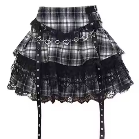 Japanese Party Lace Korean Harajuku Japanese Grunge Punk Lace Skirts Summer Women Dark Academia Y2k 