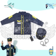 hiCosplaydy Children Occupations Police Cop Jacket Costume Role Play Kits Set