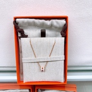 閒置 Hermes mini pop h 粉色玫瑰金項鍊