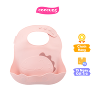 Yếm ăn dặm silicone Bebear (Hồng BWF108)
