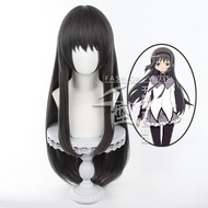 Misscoo Akemi Homura Cosplay Wig Anime Puella Magi Madoka Long Dark Gray Heat Resistant Synthetic Hair