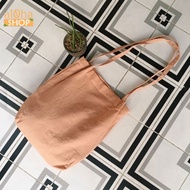 T036 women's plain canvas shoulder tote bag for school and going out, soft and beautiful - al0ha Sho