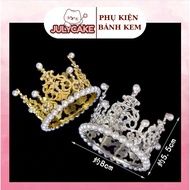 Jewel-edged cake decoration crown, birthday cake decoration crown, wax flowers