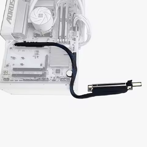 PCIE 5.0 X16 64GB\S Graphics Card Extension Cable 270/180 Degree Silver Plated Adapter Cable GEN5 Lo