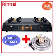 Kompor Gas Paket Rinnai RI-522C Kompor Gas 2Tungku + Selang Regulator Winn