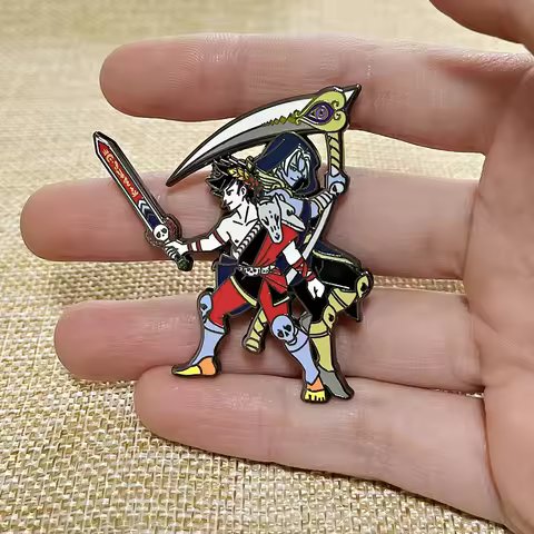 Zagreus and Thanatos enamel pin game Hades fanart metal badge Greek mythology Anime Thanzag brooches