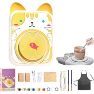 Cute Animal Pottery Wheel Set for Kids, Cute Animal Shaped Porcelain Machine, Complete Pottery Paint
