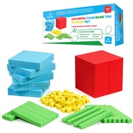 Simply Magic 131 PCS Foam Base Ten Blocks for Math - Place Value Blocks, Base 10 Math Manipulatives