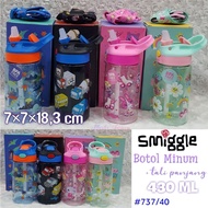 Smiggle Drink Bottle 430ml And Long Rope/Smiggle Drink Bottle With Rabbit And Dino Flower Motif/Smiggle Rope Drink Bottle