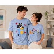 Yistabao | European American Genuine Bluey Adult SML Summer Loose Short-Sleeved Top Bribingo Couple 