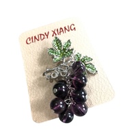 Women's Accessories Brooch | Hijab Blazer | Luxury Silver Grape Motif