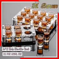 [MBarware]12Pcs 40ml Shoot Glass/6&12Holes Shooter Rack/Shooter Tray