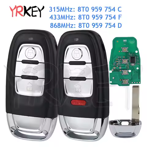 Car Smart Remote Control Key for Audi RS4 RS5 S4 S5 Q5 A4L A5 A6 A7 A8 Auto Semi 315MHz/433MHZ/868MH