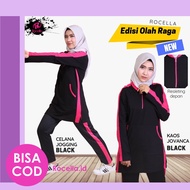 Setelan Olahraga Wanita Muslimah Terbaru Rocella Jovanca Jogging Baju Olahraga 1 Set Wanita Atasan K