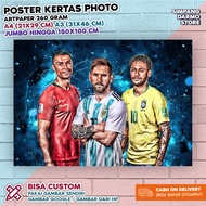 Poster Cristiano Ronaldo CR7 Ukuran A4 A3 Besar Kecil Bisa Custom Foto lewat chat seller | Serie A L