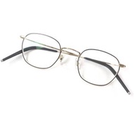 成色極佳的 E5 eyevan m9 Wellington 眼鏡，白金和黑色，48 號，21-154，近視鏡片，日本製造，男士款。