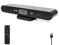 Conference Room Camera, All-in-One 4K Webcam with Microphone and Speaker, AI Tracking and Auto Frami